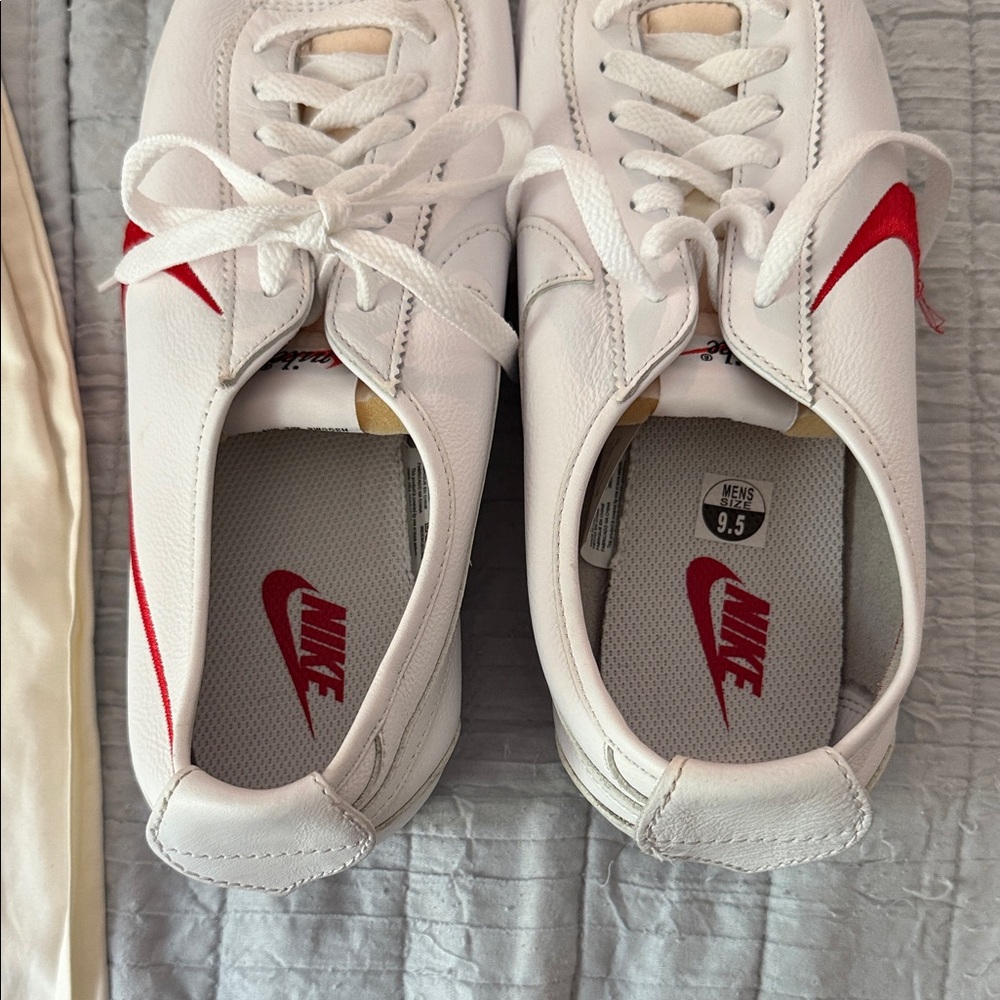 Nike Retro Men's White Sneakers with Red and Blue Accents - Picture 2 of 5